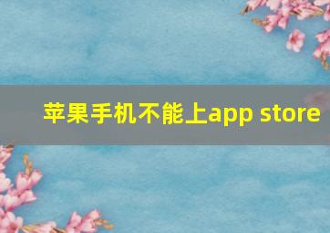 苹果手机不能上app store